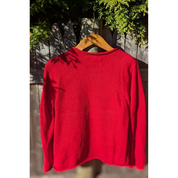 David‎ Brooks Christmas Sweater Womens M Rudolph Red Santa Charms Vtg - Picture 9 of 13